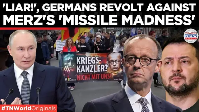 'Video thumbnail for "Merz Drags Germany to War!" – Furious Protesters Clash With Antifa in Bavaria! | Times Now World'