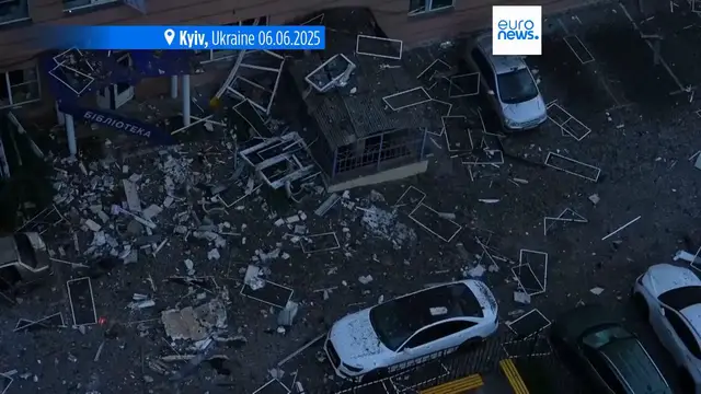 'Video thumbnail for At least four killed in Kyiv in Russian missile and drone attacks across Ukraine'