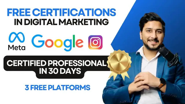 'Video thumbnail for Free Digital Marketing Certificate Courses | Become Certified In Less Than 30 Days For FREE'