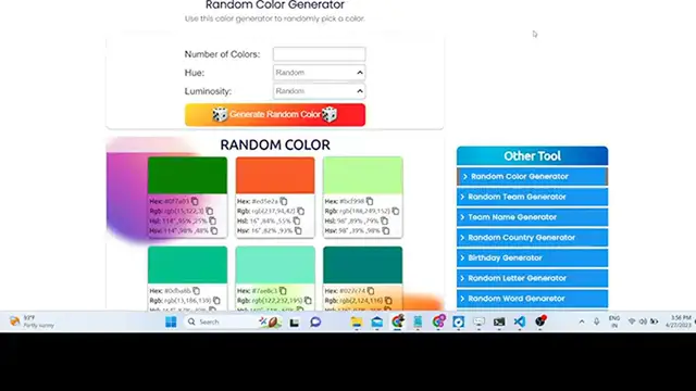 'Video thumbnail for Build a Random Color Generator in Browser Using HTML CSS & Javascript'