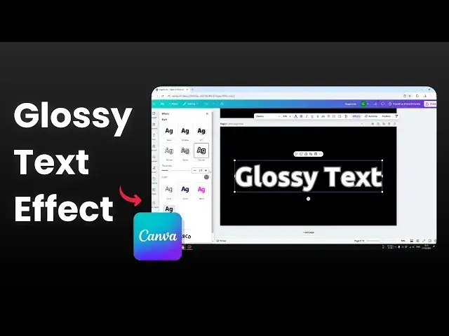 'Video thumbnail for How to Create a Simple Glossy Text Effect in Canva'