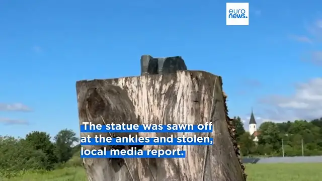 'Video thumbnail for Police investigate disappearance of Melania Trump's bronze statue in her native Slovenia'
