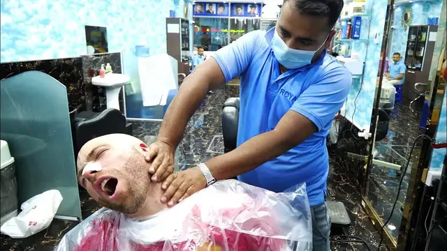 'Video thumbnail for The ULTIMATE Indian Haircut EXPERIENCE in DUBAI - Head Shave and Back Massage | UAE'
