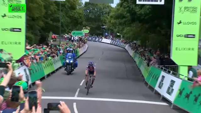 'Video thumbnail for Mara Roldan wins Stage two of the Women's Tour of Britain'