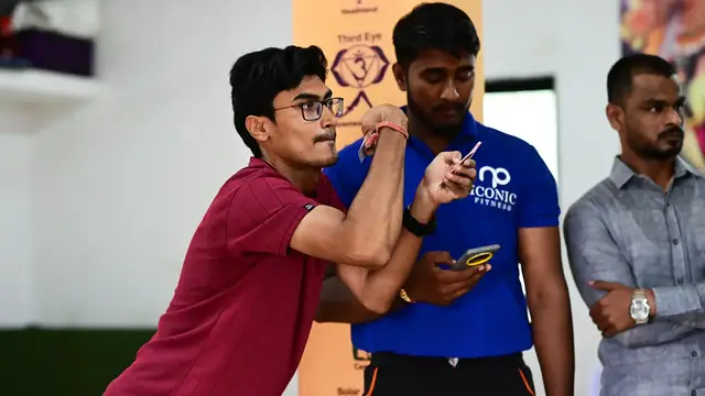 'Video thumbnail for Aditya throws playing cards around human target'