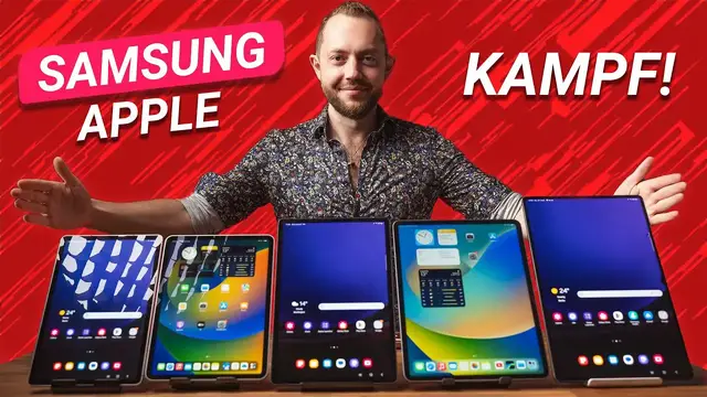 'Video thumbnail for Vergleich: iPad Pro vs. Samsung Galaxy Tab S9: Alle Tablets!'