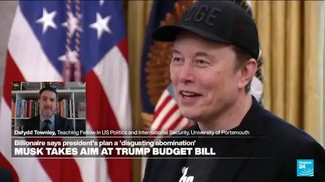 'Video thumbnail for Musk calls Trump's big tax break bill a 'disgusting abomination,' testing his influence over the GOP'