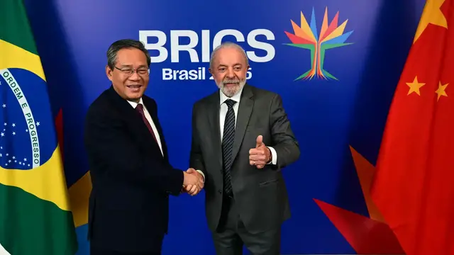 'Video thumbnail for BRICS leaders meet in Brazil amid 'world disorder' warnings'