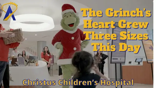 'Video thumbnail for Grinch visits San Antonio Children's Hospital'