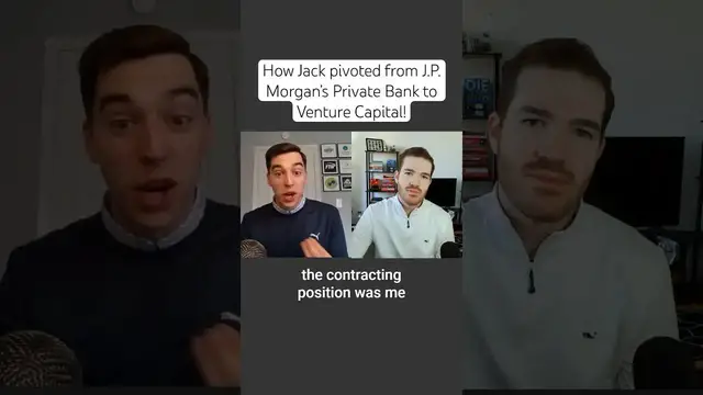 'Video thumbnail for How Jack pivoted from J.P Morgan to Venture Capital!#wallstreet #venturecapital #banking'