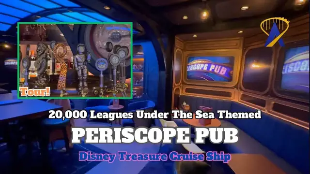 'Video thumbnail for Tour Periscope Pub, 20,000 Leagues Under the Sea Lounge on Disney Treasure Cruise Ship'