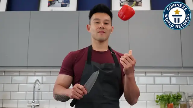 'Video thumbnail for Wallace sets Guinness World Records for fastest bell pepper slicing'