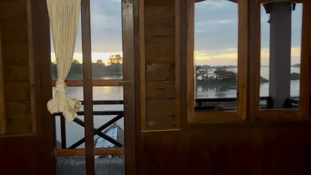 'Video thumbnail for Beautiful River View from Tena Bungalows in Don Det, Laos'