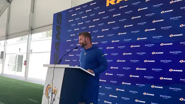 'Video thumbnail for Los Angeles Rams Head Coach Sean McVay on Davante Adams Seeing the Game in a Different Lens'