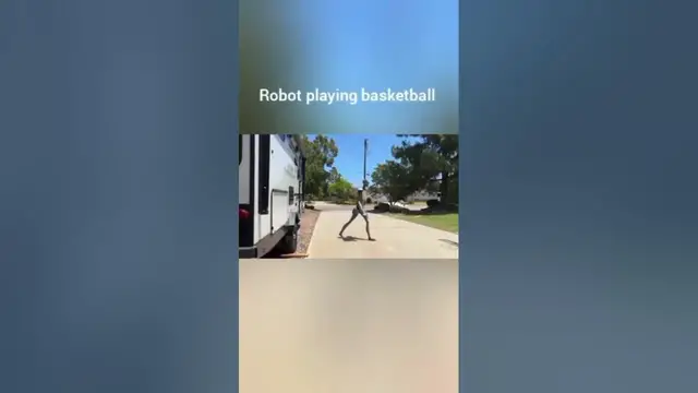 'Video thumbnail for I'm not sure if I should be impressed or scared by this robot's #basketball skills! #robot'