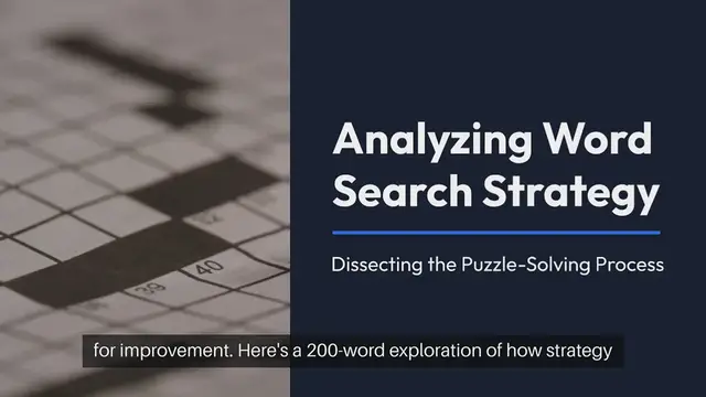 'Video thumbnail for Word Search Strategy Analysis'