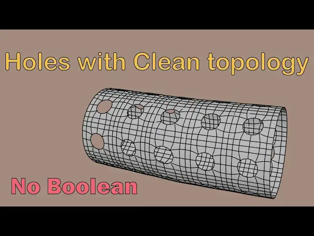 'Video thumbnail for Blender tutorial: Make Pipe mesh with holes with Clean topology'