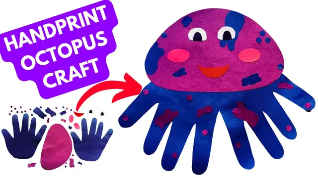 'Video thumbnail for Handprint Paper Octopus Craft For KIDS'