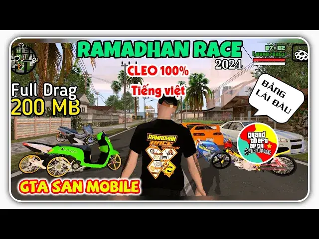 'Video thumbnail for [CODE M01] Gta san mod xe độ đường đua vô cực 2024 cleo việt hóa - REVIEW | GTA SAN VN'