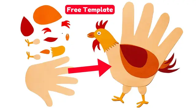 'Video thumbnail for Handprint Paper Rooster Craft for KIDS'