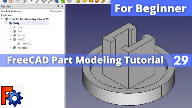 'Video thumbnail for FreeCAD Part Modeling Tutorial 29 | FreeCAD Tutorial | FreeCAD Part Design | Mechnexus |'