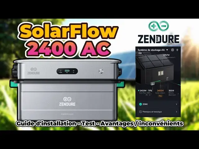 'Video thumbnail for Guide d'installation et test du SolarFlow 2400 AC + Batterie Zendure - Autoconsommation optimisée'