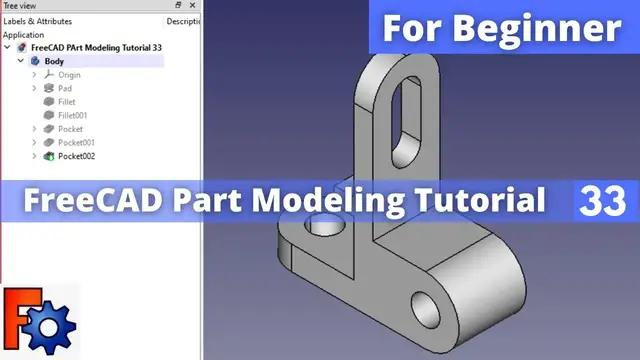 'Video thumbnail for FreeCAD Part Modeling Tutorial 33 | FreeCAD Tutorial | FreeCAD Part Design | Mechnexus |'