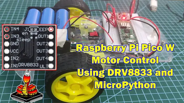 'Video thumbnail for Raspberry Pi Pico W Motor Control using the DRV8833 and MicroPython'
