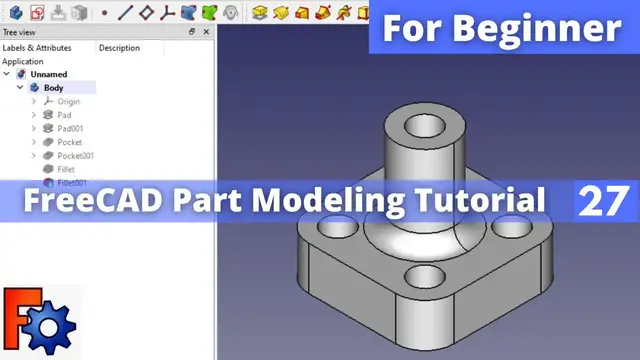 'Video thumbnail for FreeCAD Part Modeling Tutorial 27 | FreeCAD | FreeCAD Part Design | Mechnexus|'