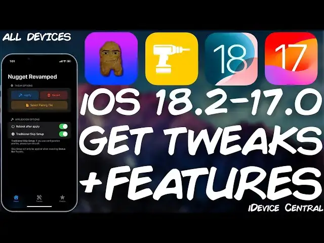 'Video thumbnail for iOS 18.2 - iOS 17.0 (All Devices): ENABLE TWEAKS & Hidden / EU Features Without PC - Nugget Revamped'