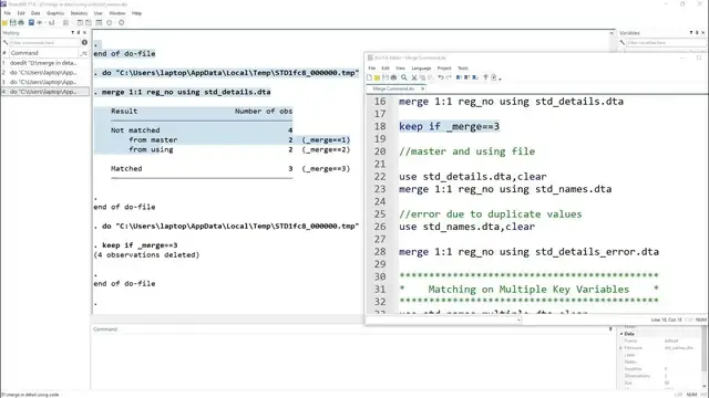 'Video thumbnail for How to Merge (combine) Data in Stata'