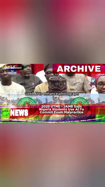 'Video thumbnail for 2025 UTME - JAMB Says Nigeria Students Use AI To Commit Exam Malpractice    '