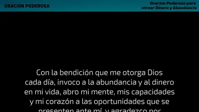'Video thumbnail for Oracion Poderosa para atraer Dinero y Abundancia'