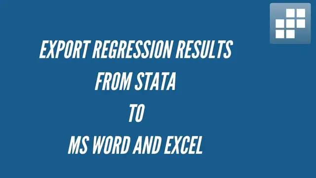 'Video thumbnail for Export Regression Results From Stata to MS Word and Excel Using Estout'