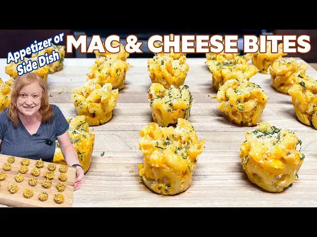 'Video thumbnail for BAKED MAC & CHEESE BITES Appetizer or Side Dish'