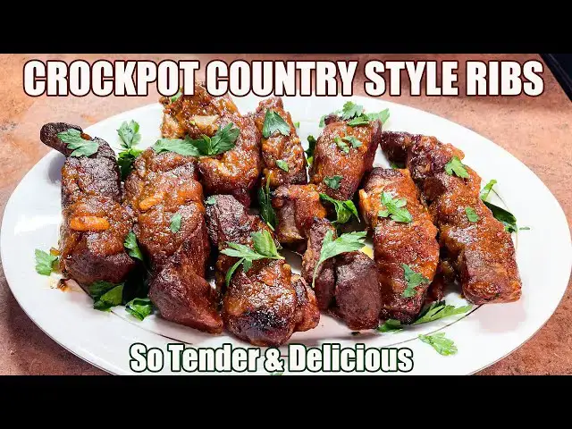 'Video thumbnail for CROCKPOT COUNTRY STYLE RIBS So Tender & Delicious'