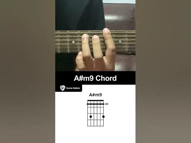 'Video thumbnail for How To Play The A#m9 Chord On Guitar - Guvna Guitars.'