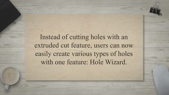 'Video thumbnail for How To Make Threaded Hole With Hole Wizard In SolidWorks?'
