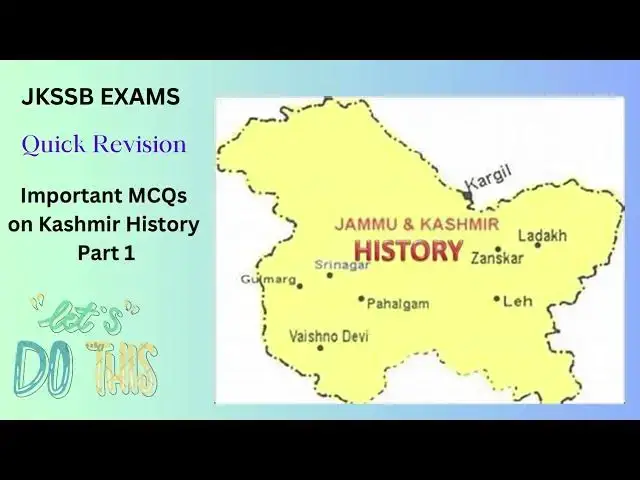 'Video thumbnail for MCQs on Jammu kashmir history Part 1'