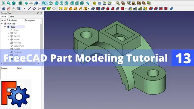 'Video thumbnail for FreeCAD Part Modeling Tutorial 13 | FreeCAD Tutorial | FreeCAD Beginner Tutorial | Mechnexus |'