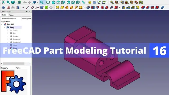 'Video thumbnail for FreeCAD Part Modeling Tutorial 16 | FreeCAD Tutorial | FreeCAD Beginner Tutorial | Mechnexus |'