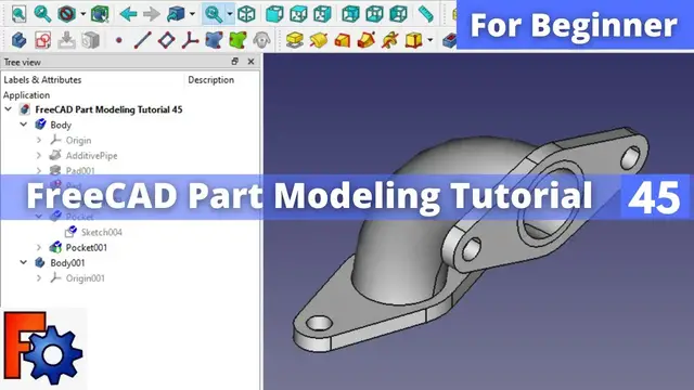 'Video thumbnail for FreeCAD Part Modeling Tutorial 45 | FreeCAD Tutorial | FreeCAD Part Design | Mechnexus |'
