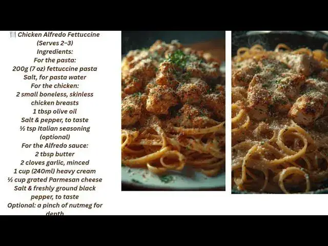 'Video thumbnail for How to make Chicken Alfredo Fettuccine'