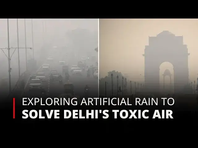 'Video thumbnail for Delhi Air Quality_ Exploring Artificial Rain as a Solution to the Capital's Toxic Air | 12am News'