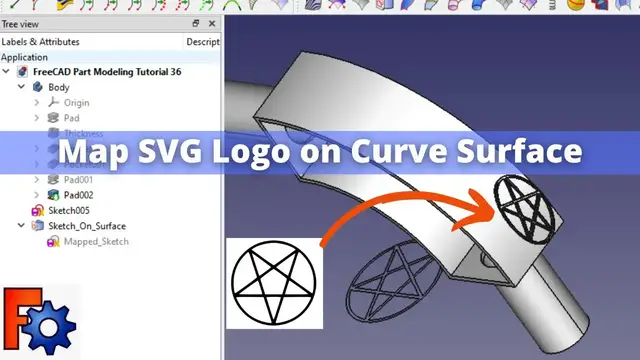 'Video thumbnail for Map SVG Logo on Curve Surface in FreeCAD | FreeCAD Tutorial | FreeCAD Part Design | Mechnexus |'