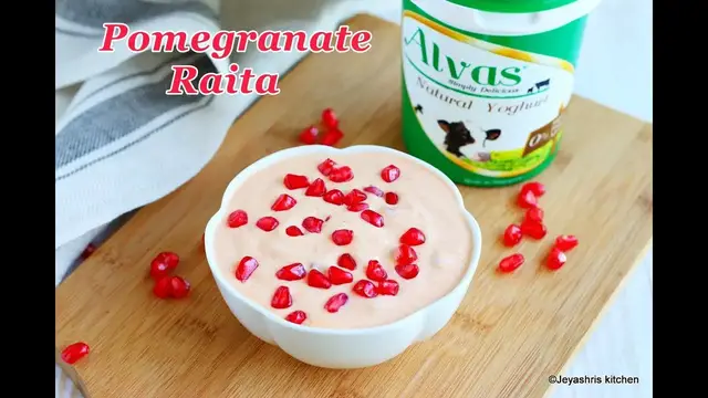 'Video thumbnail for Spicy pomegranate Raita - With Alvas yogurt'