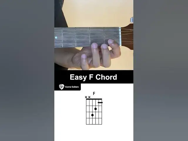 'Video thumbnail for How To Play An Easy F Chord On Guitar - Guvna Guitars'