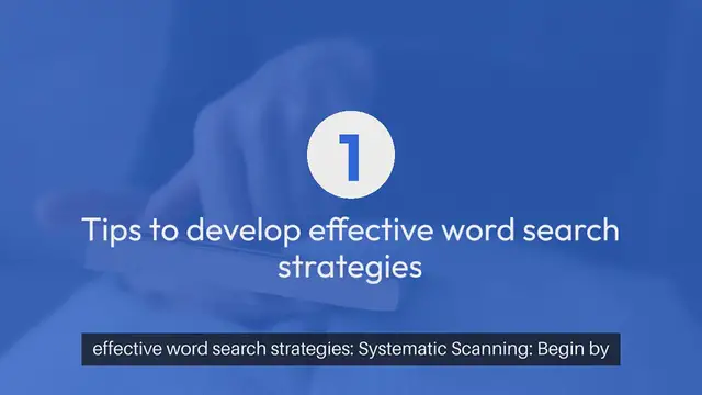 'Video thumbnail for Word Search Strategy Tips'