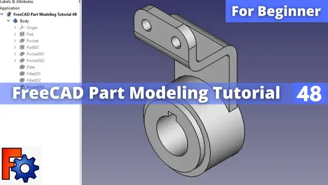'Video thumbnail for FreeCAD Part Modeling Tutorial 48 | FreeCAD Tutorial | FreeCAD Part Design | Mechnexus |'