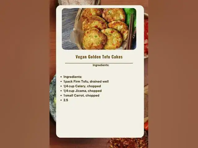 'Video thumbnail for Vegan Golden Tofu Cakes'